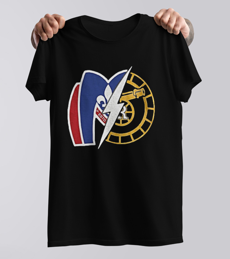 Boston Raiders Montreal Metros Hockey Rivalry Shane Ilya ESTD Fleur De Lis Puck T-Shirt