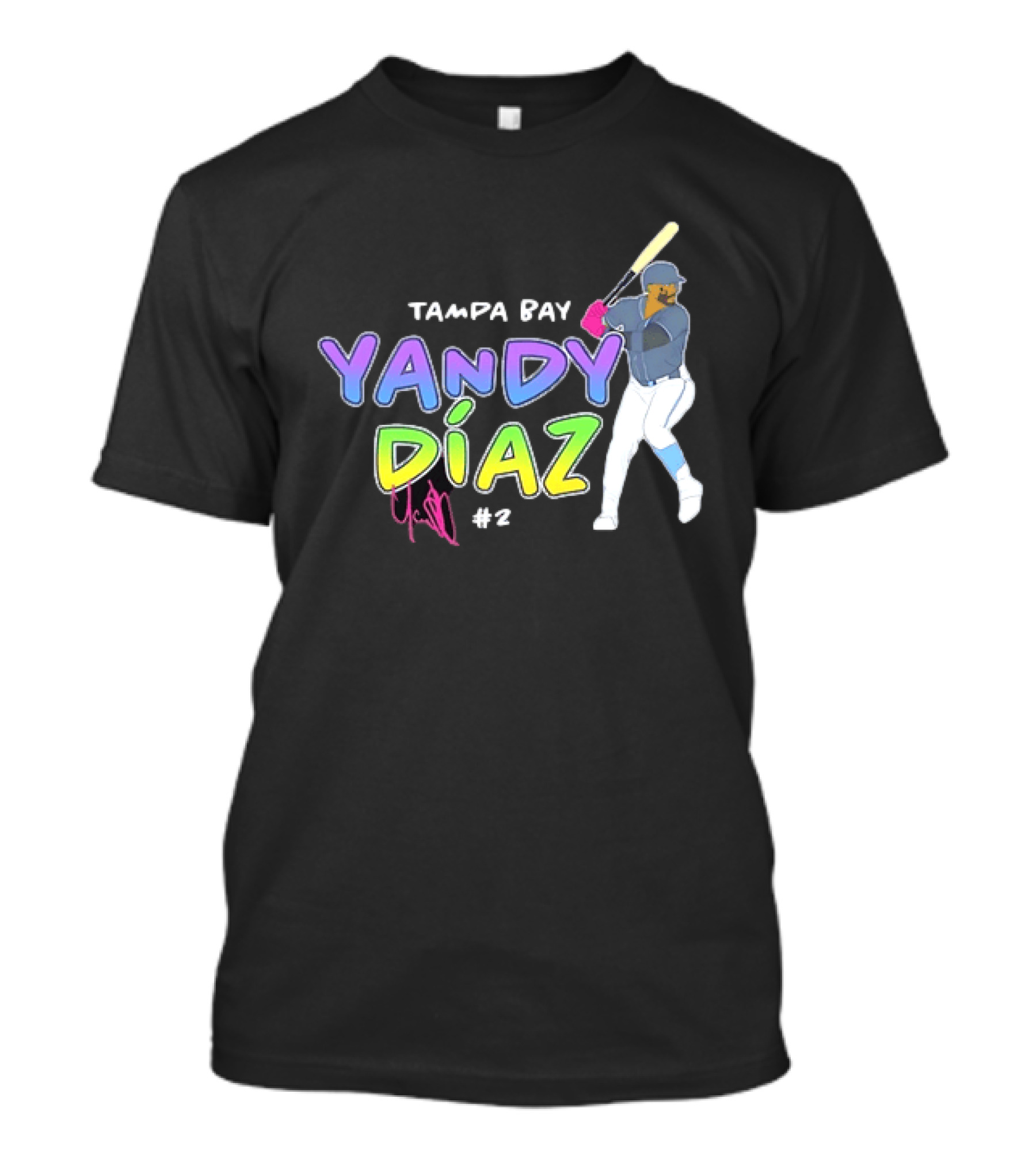 Tampa Bay Yandy Díaz #2 Baseball Player T-Shirt