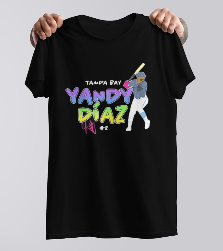 Tampa Bay Yandy Díaz #2 Baseball Player T-Shirt