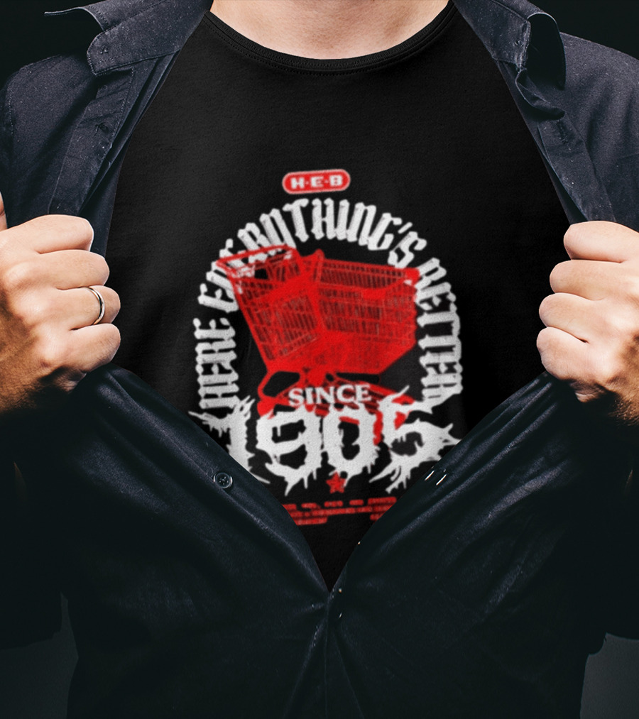 HEB Everything's Better Red Shopping Cart Since 1905 T-Shirt