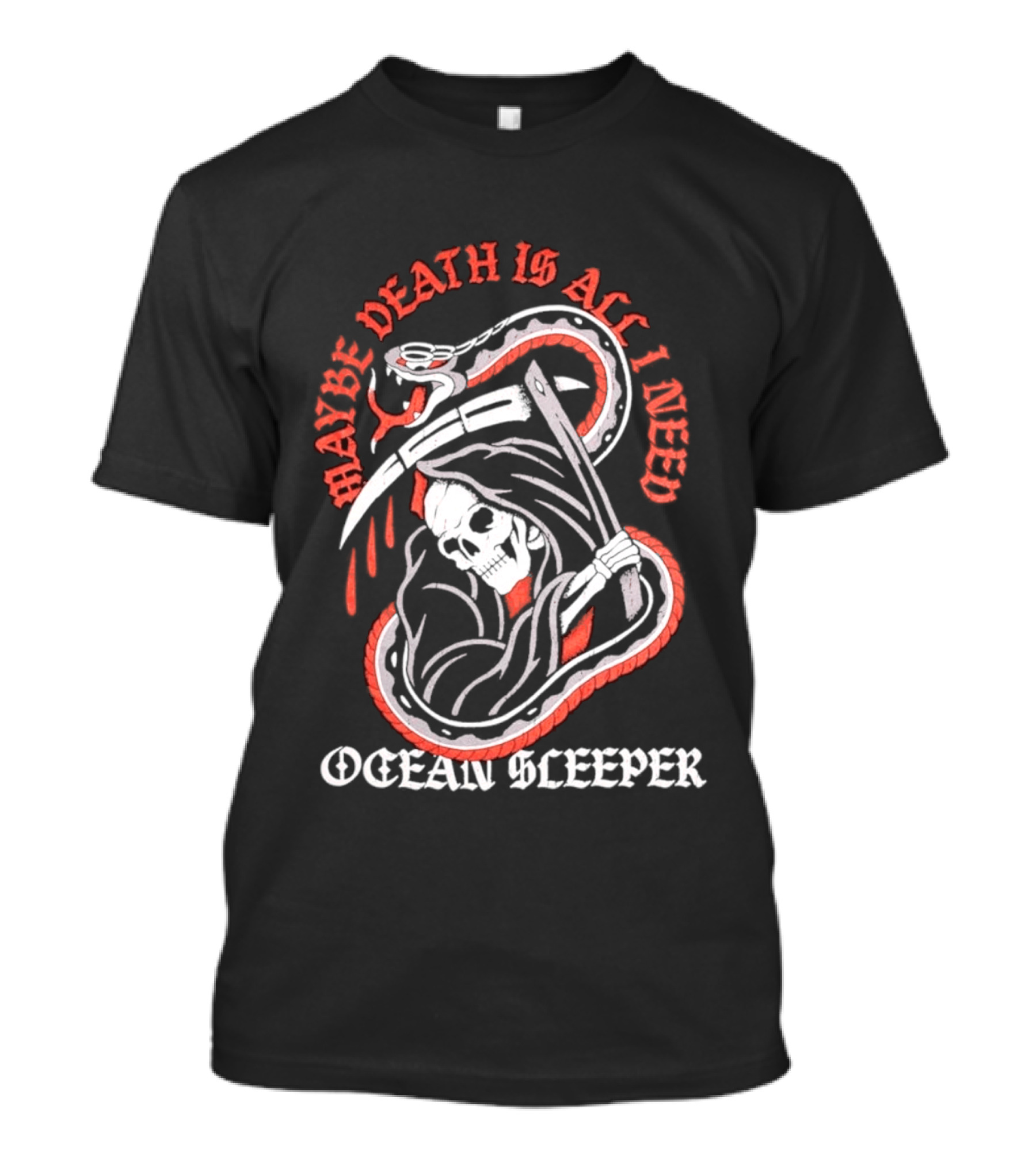 Maybe Death Is All I Need Ocean Sleeper Skeleton T-Shirt