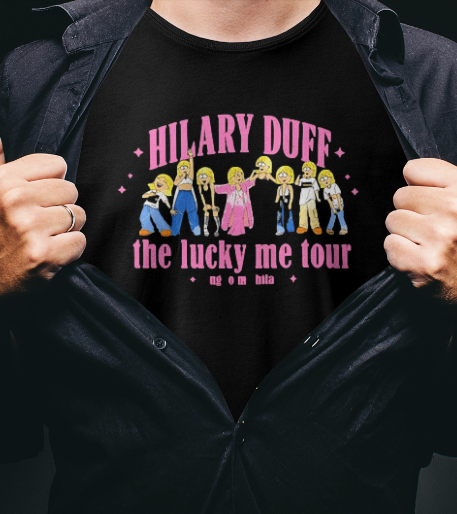 Hilary Duff The Lucky Me Tour Sing To Me Hilary Cartoon Characters T-Shirt