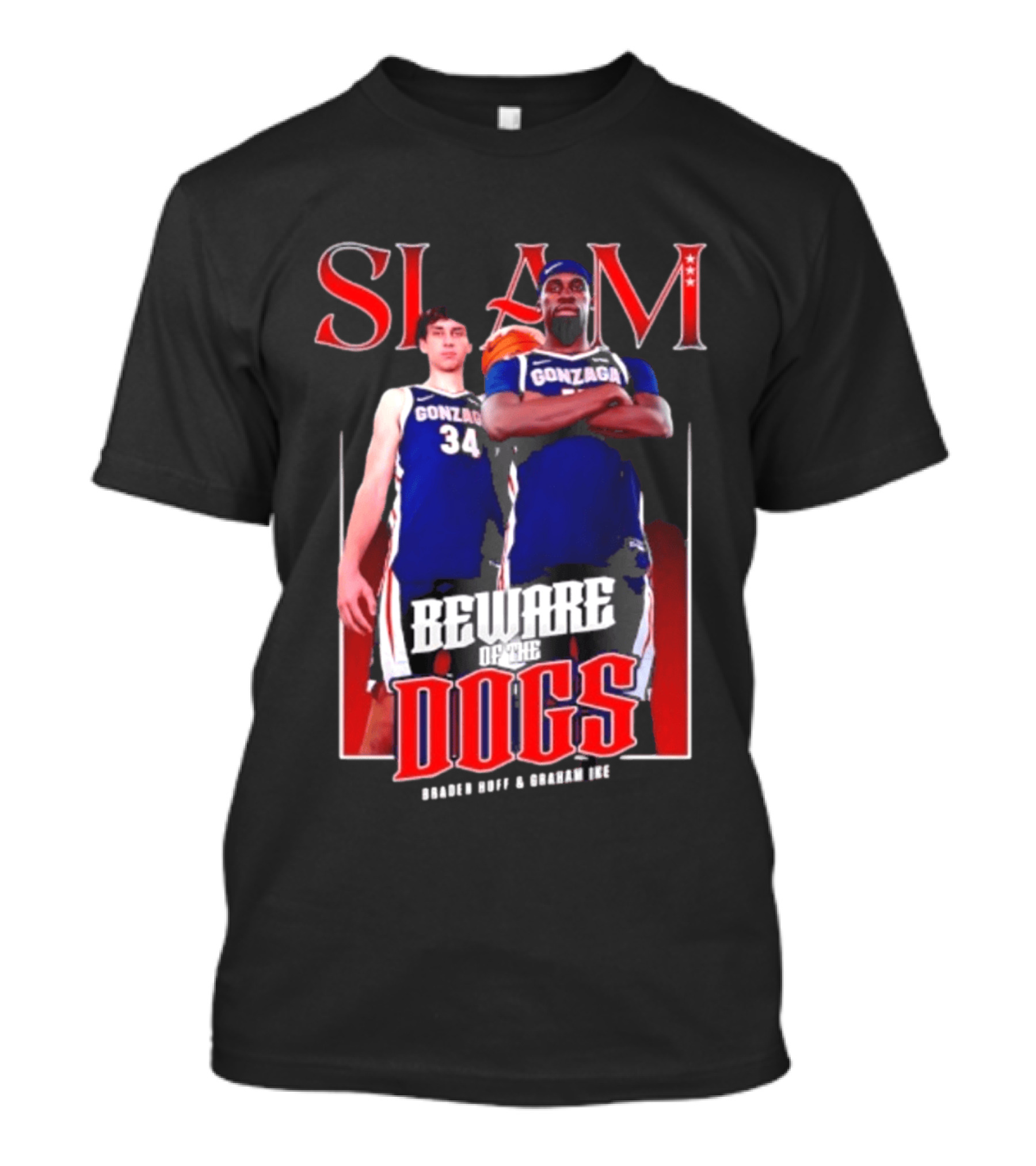 Slam Gonzaga Basketball Beware Of The Dogs Braden Huff Graham Ike T-Shirt