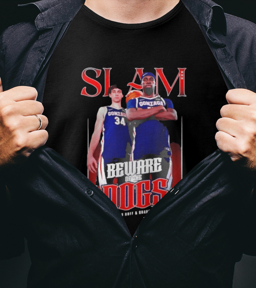 Slam Gonzaga Basketball Beware Of The Dogs Braden Huff Graham Ike T-Shirt