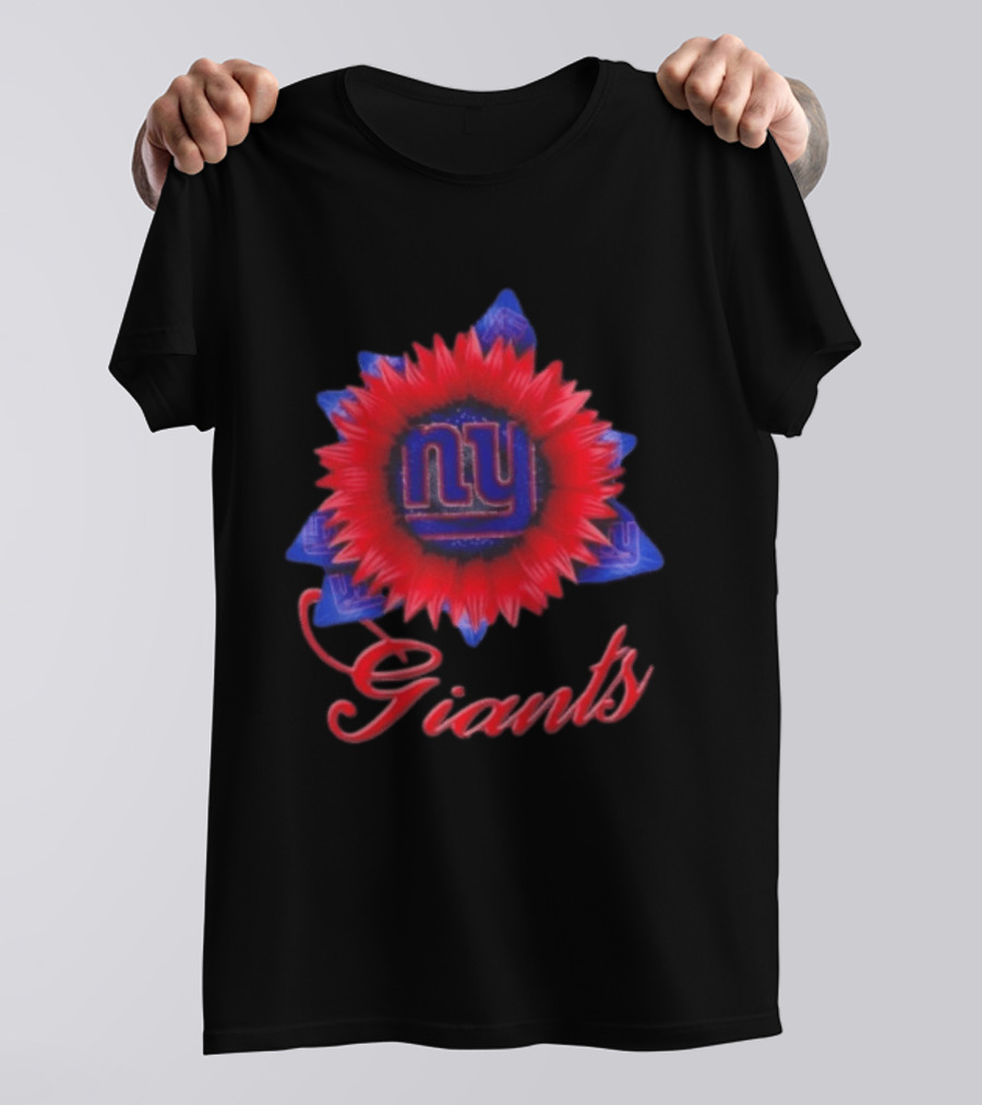 New York Giants Football Sunflower NY Giants T-Shirt