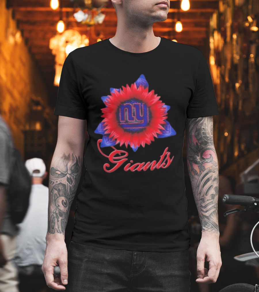 New York Giants Football Sunflower NY Giants T-Shirt
