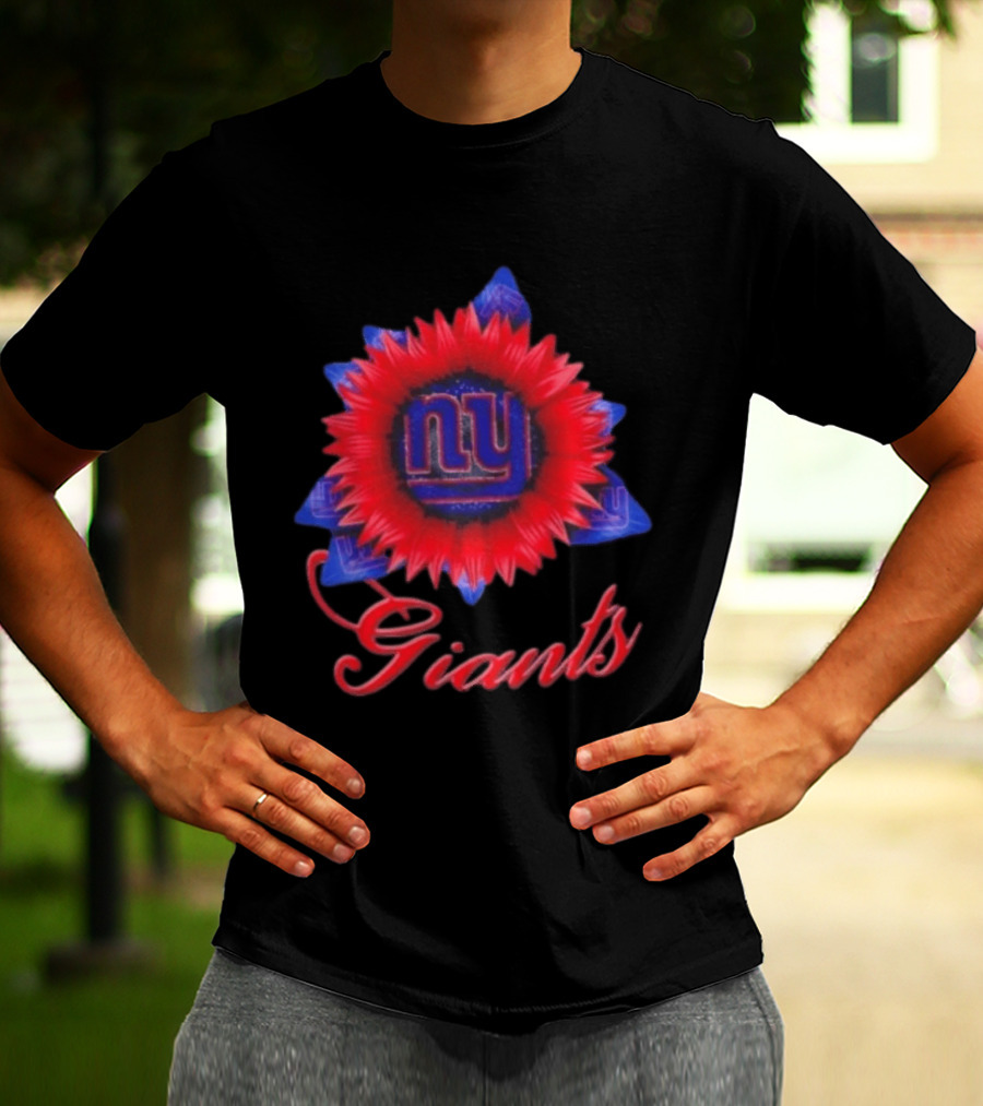 New York Giants Football Sunflower NY Giants T-Shirt