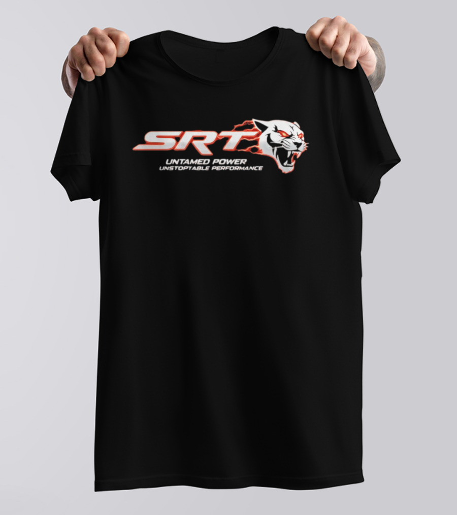 SRT Untamed Power Unstoppable Performance White Roaring Panther T-Shirt