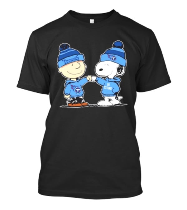 Peanuts Charlie Brown Snoopy Fist Bump Tennessee Titans Football Go Titans T-Shirt