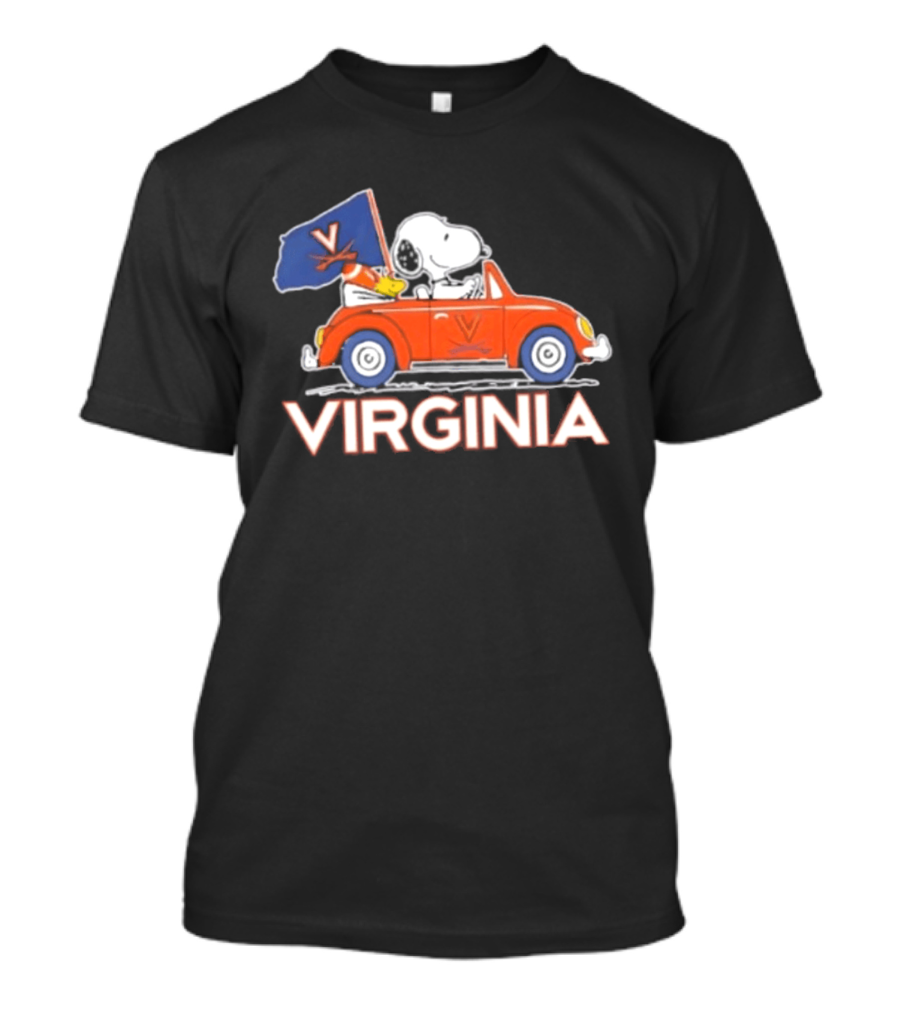 Snoopy Driving Car Virginia Cavaliers Football Fan Spirit T-Shirt