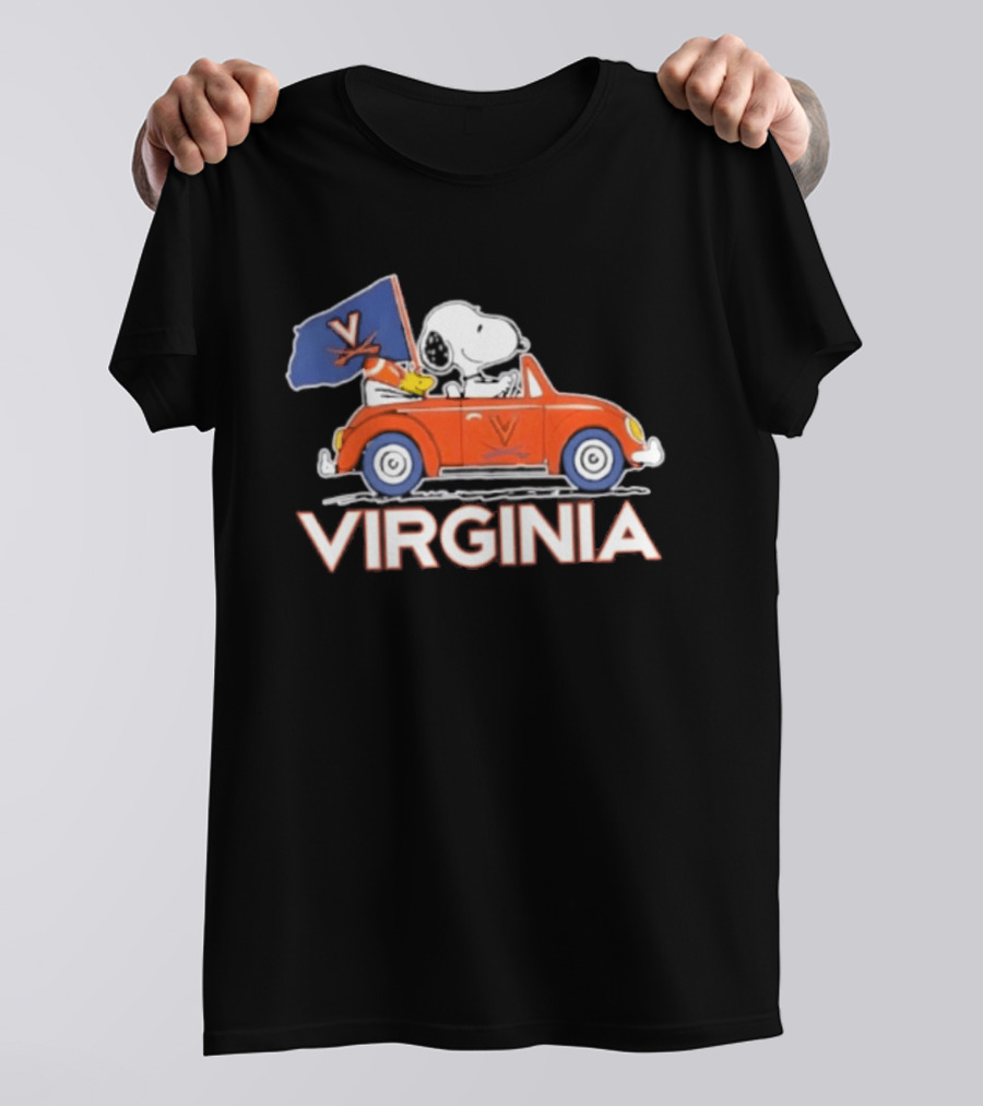 Snoopy Driving Car Virginia Cavaliers Football Fan Spirit T-Shirt