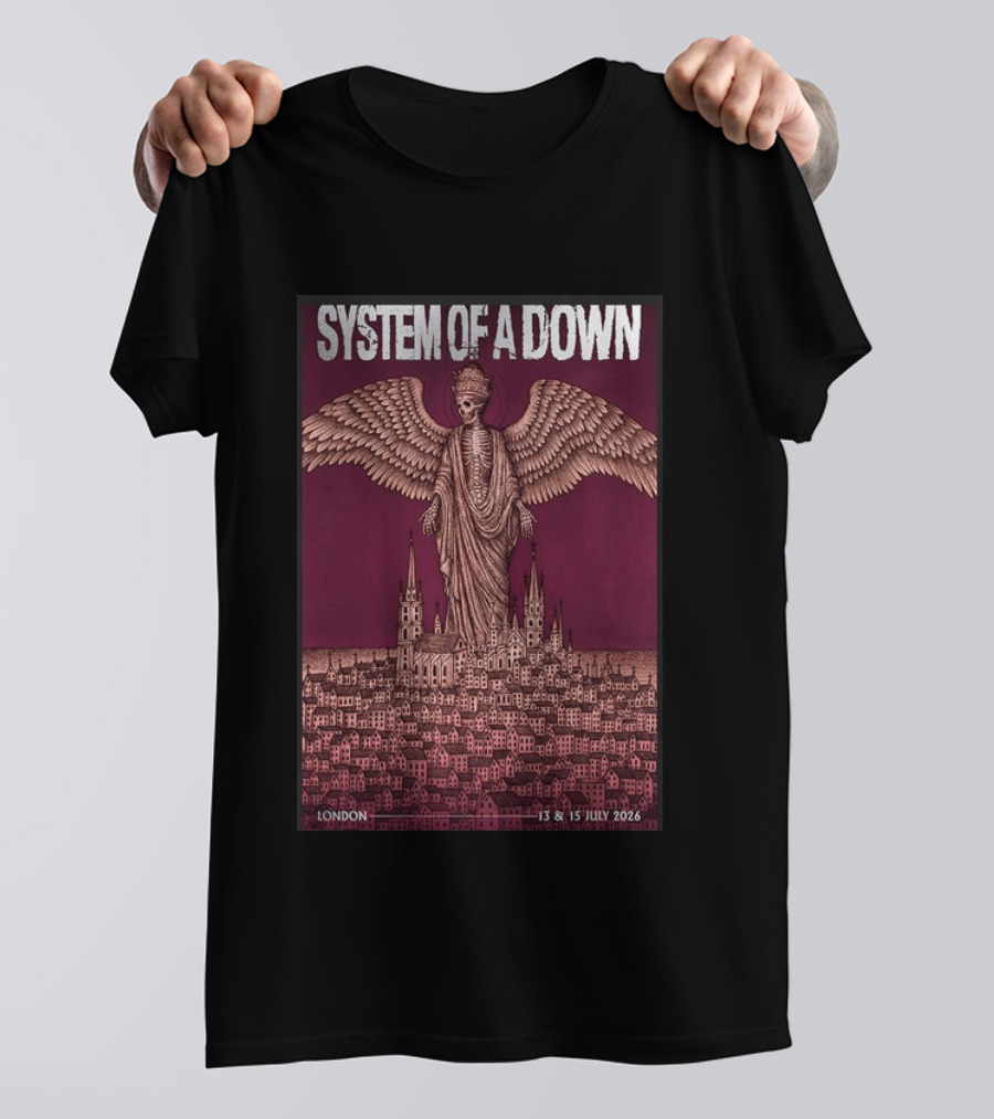 System Of A Down London Concert July 13 15 2026 Angel T-Shirt