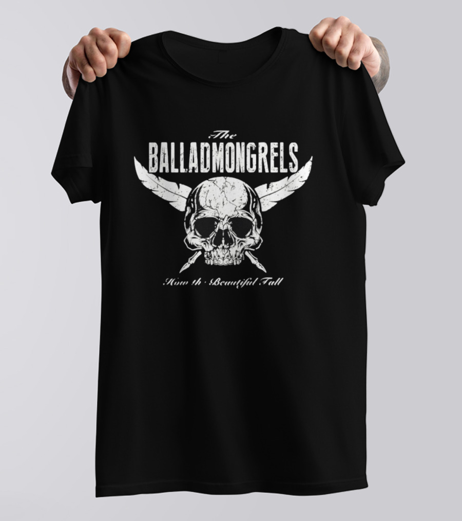The Balladmongrels How The Beautiful Fall Skull Distressed T-Shirt