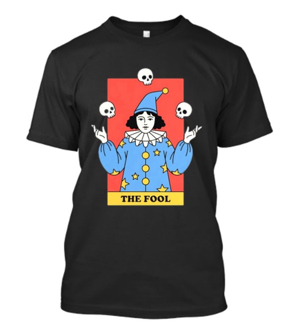 The Fool Tarot Card Jester Juggling Skulls Occult T-Shirt