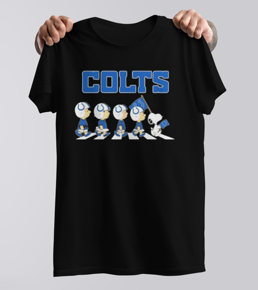Peanuts Characters March Abbey Road Indianapolis Colts T-Shirt