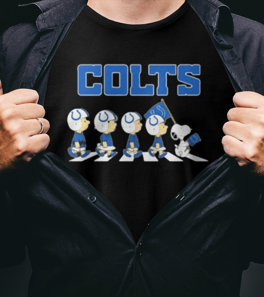 Peanuts Characters March Abbey Road Indianapolis Colts T-Shirt