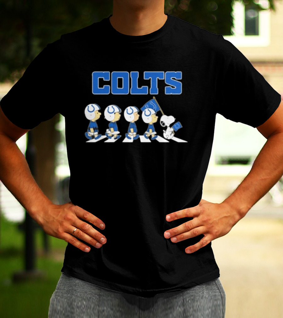 Peanuts Characters March Abbey Road Indianapolis Colts T-Shirt