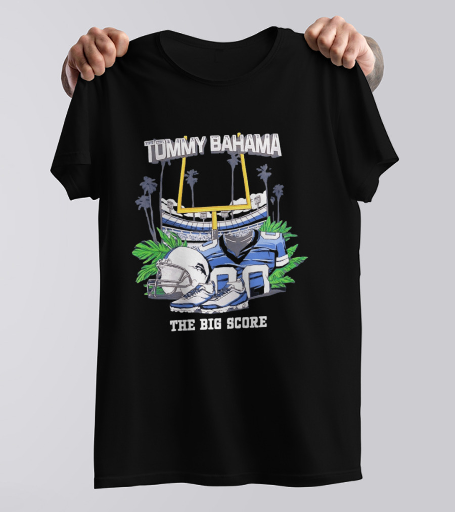 Tommy Bahama The Big Score Football Stadium Jersey And Gear T-Shirt