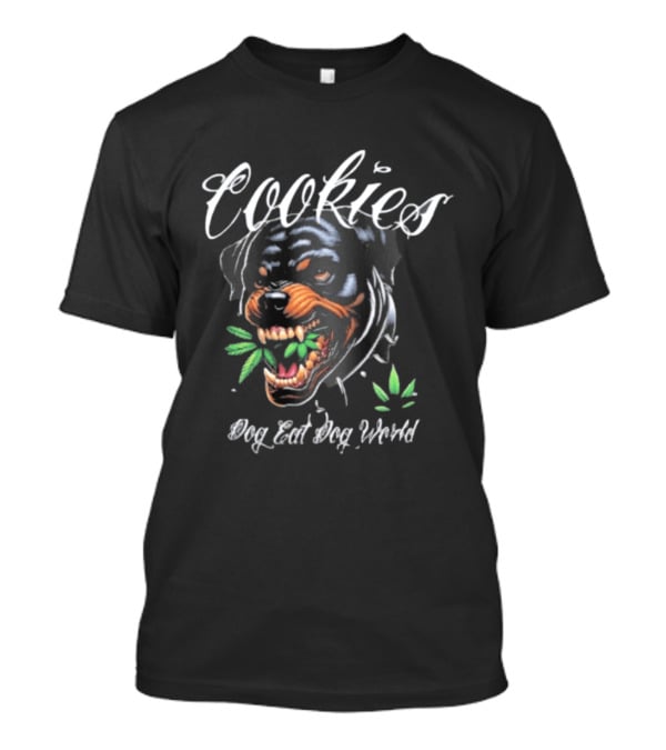 Cookies Dog Eat Dog World Rottweiler With Leaf T-Shirt