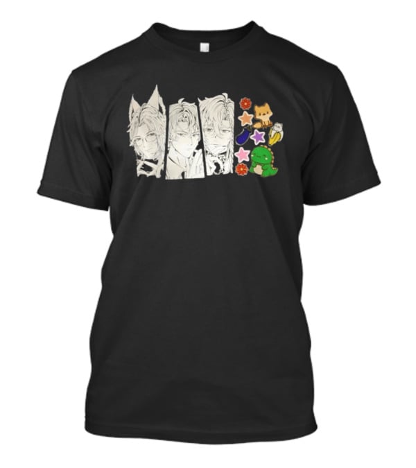 Vox Akuma Mysta Rias Ike Eveland Nijisanji EN Luxiem Vtuber Characters Cute Animal Stickers And Star Designs T-Shirt