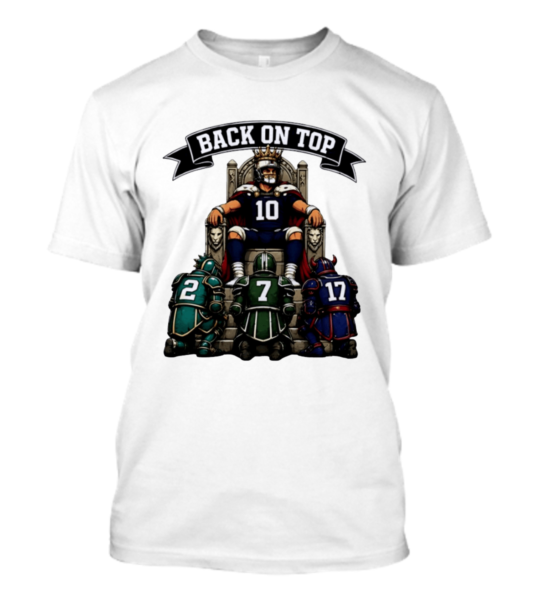 Back On Top Football Jersey Number 10 Quarterback With Throne And Rivals T-Shirt