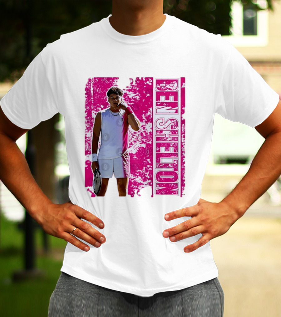 Ben Shelton Tennis Star Distressed Pink T-Shirt
