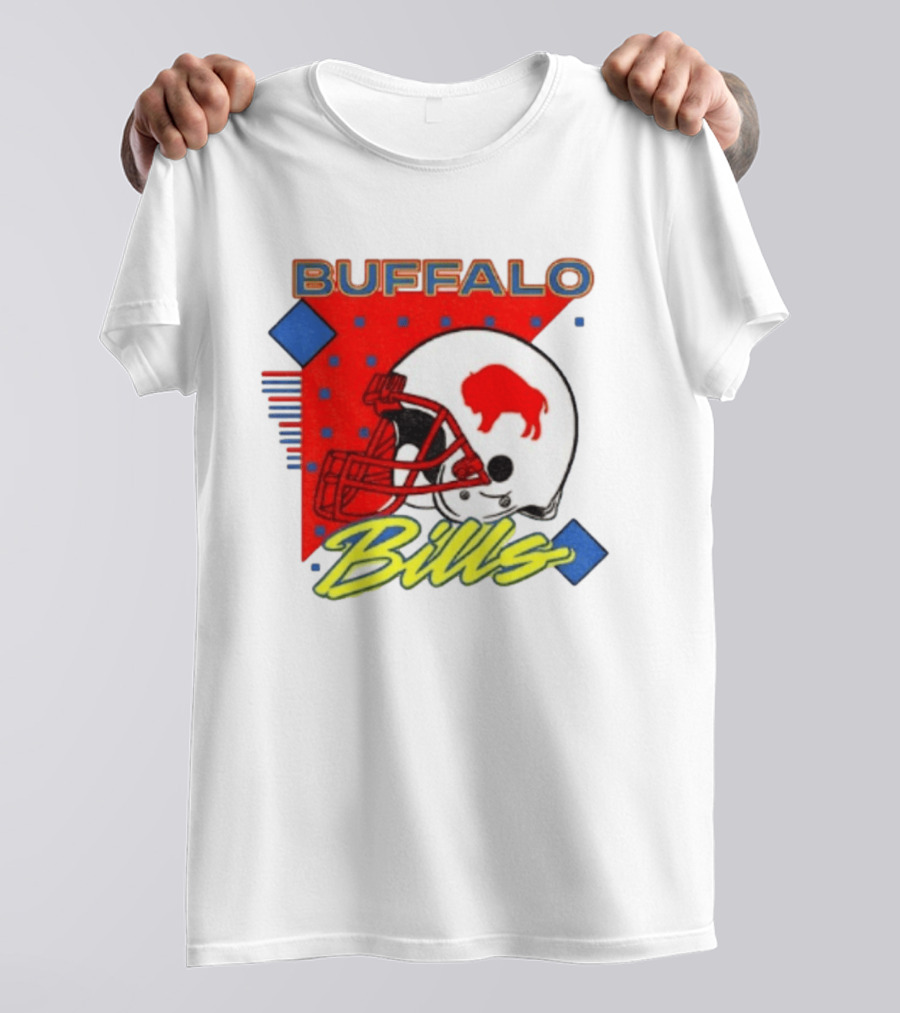 Buffalo Bills Football Helmet Retro 90s T-Shirt