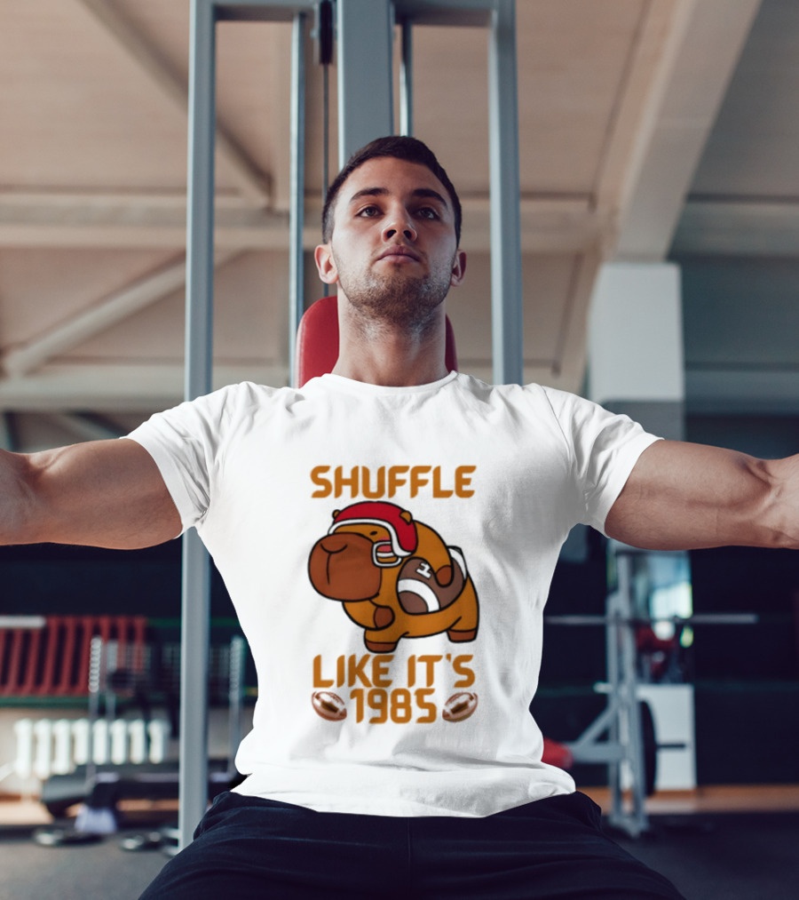 Shuffle Like It's 1985 Capybara With Headphones T-Shirt