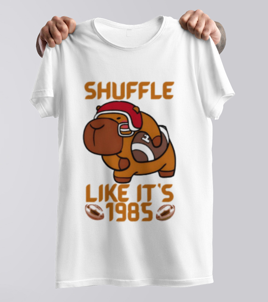 Shuffle Like It's 1985 Capybara With Headphones T-Shirt