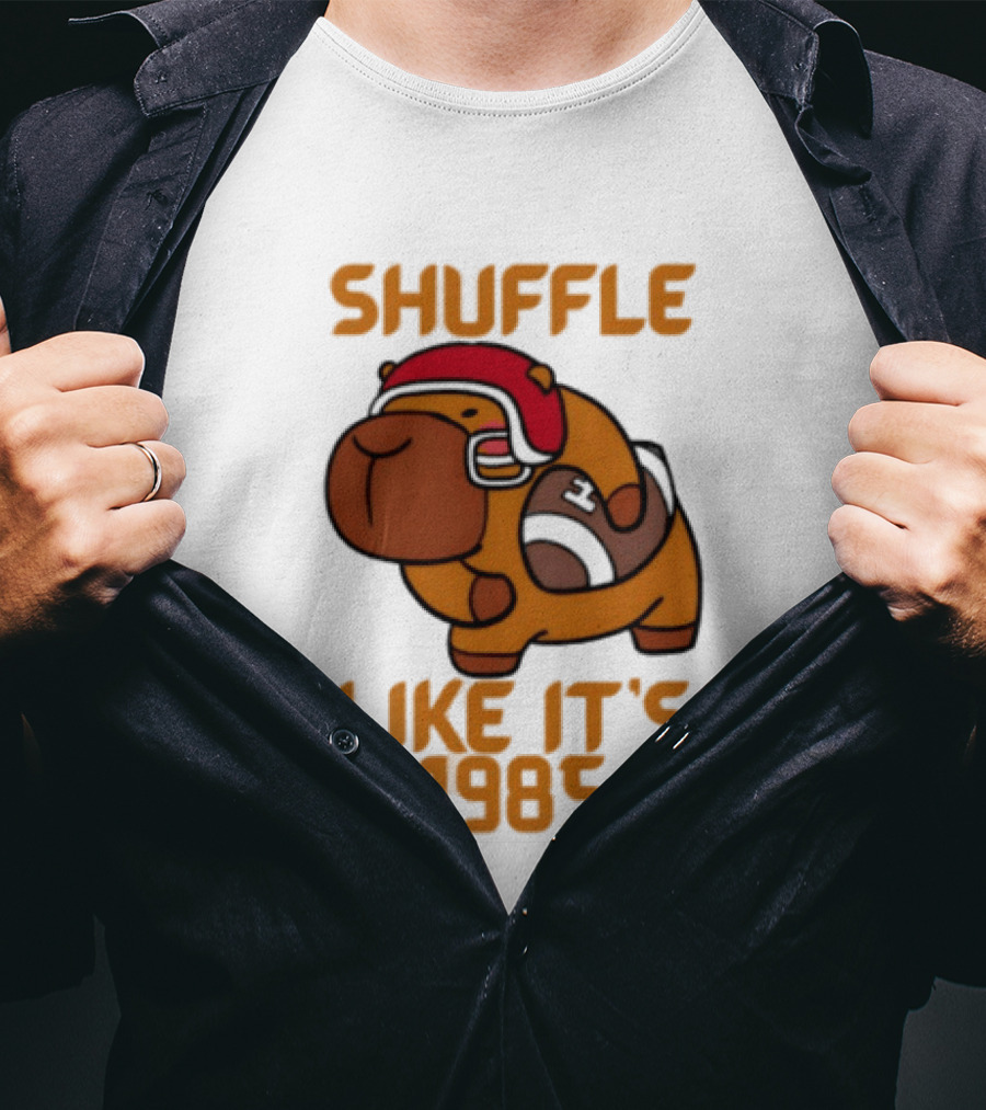 Shuffle Like It's 1985 Capybara With Headphones T-Shirt