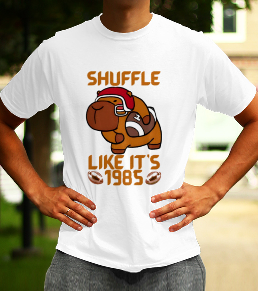 Shuffle Like It's 1985 Capybara With Headphones T-Shirt