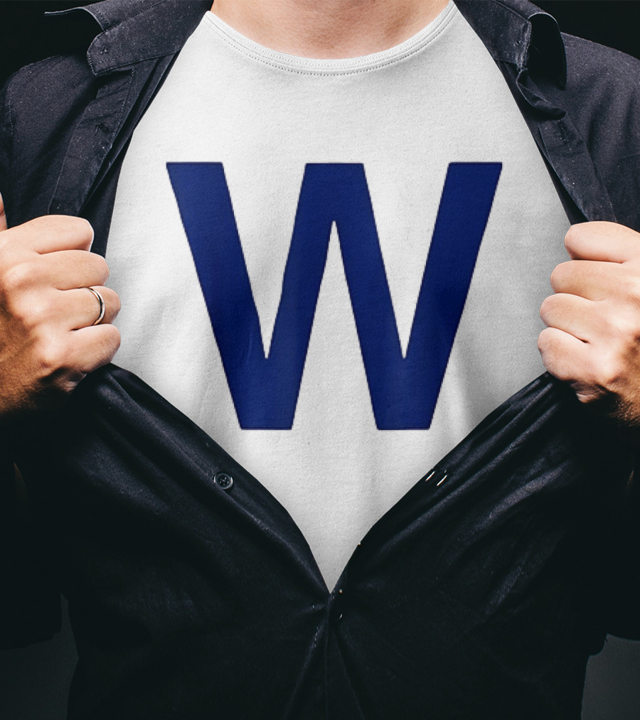 Chicago Cubs Blue W Baseball Team Victory T-Shirt