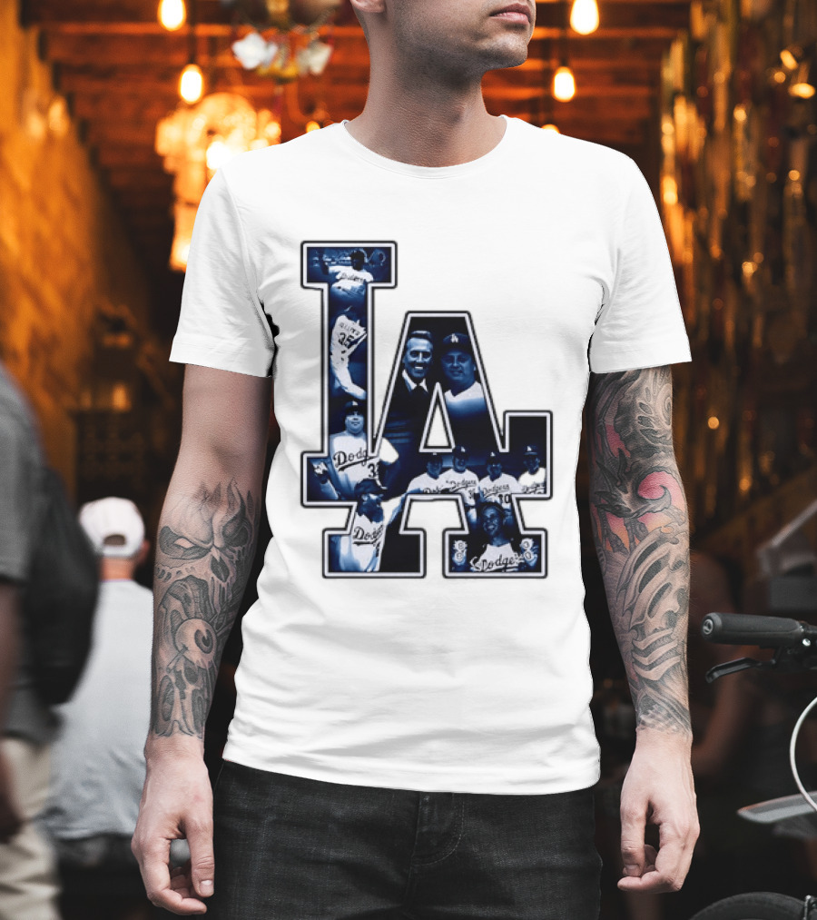 Los Angeles Dodgers Legends LA MLB Baseball Team Vintage Photography T-Shirt