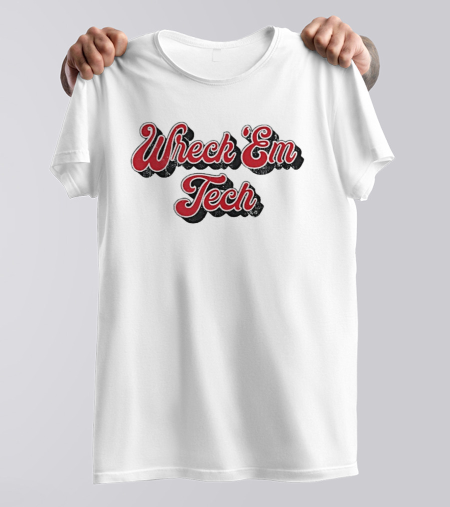 Wreck Em Tech Classic Texas Tech 70s Script T-Shirt