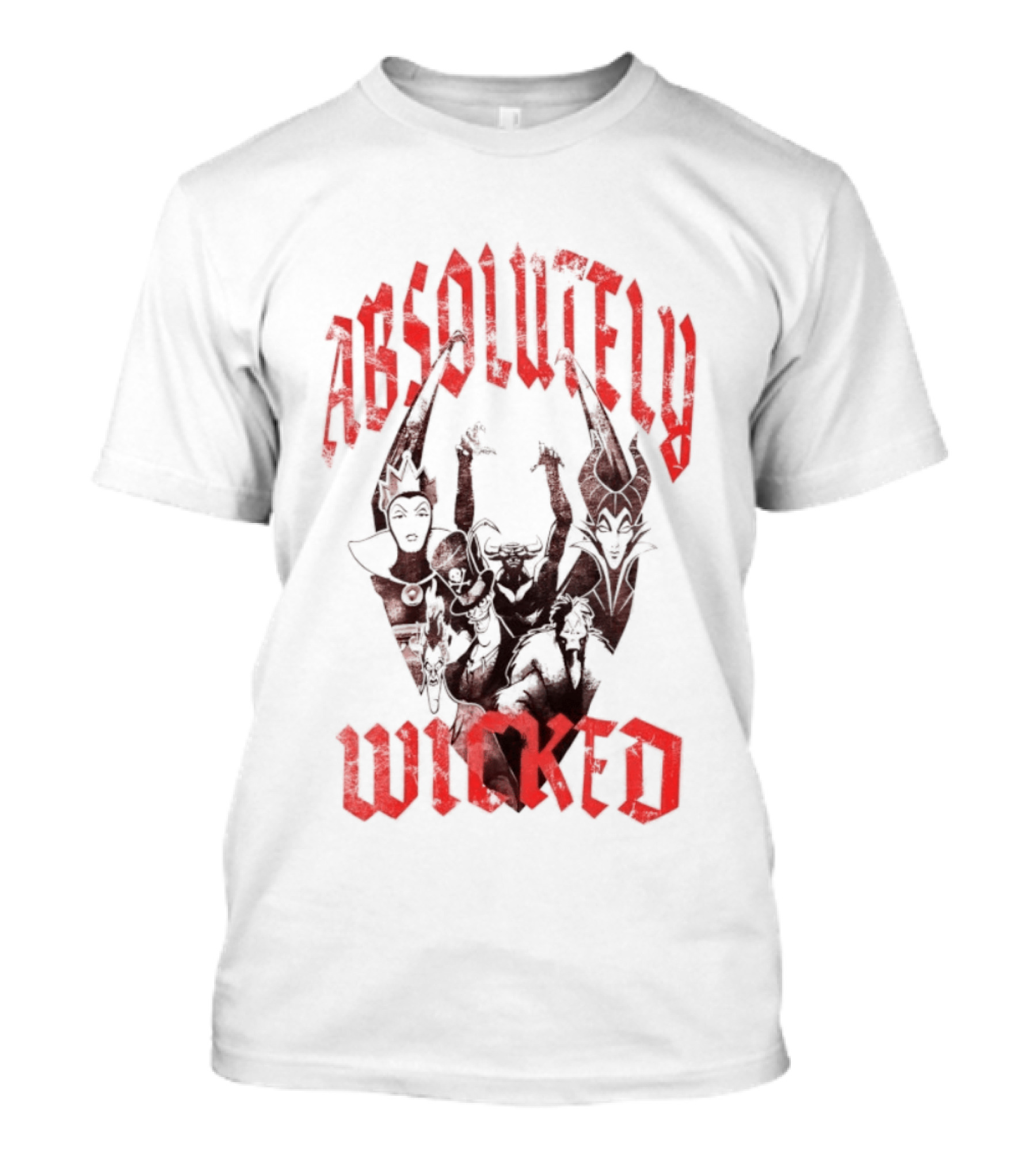 Disney Villains Absolutely Wicked Distressed Iconic Characters T-Shirt
