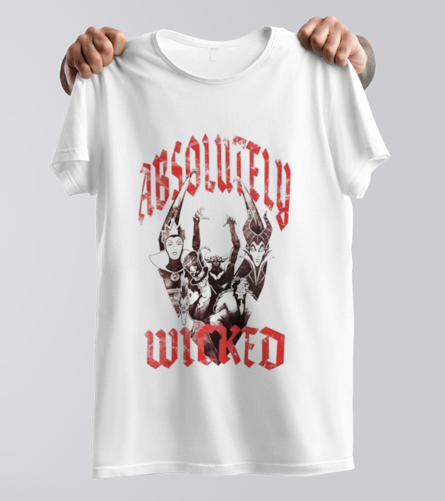 Disney Villains Absolutely Wicked Distressed Iconic Characters T-Shirt