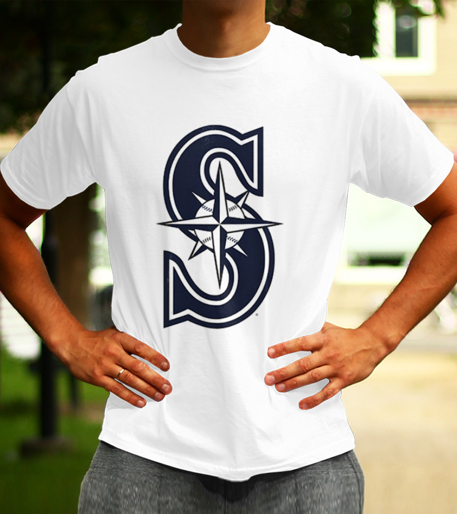 Seattle Mariners Tridents Up Compass Rose Iconography T-Shirt