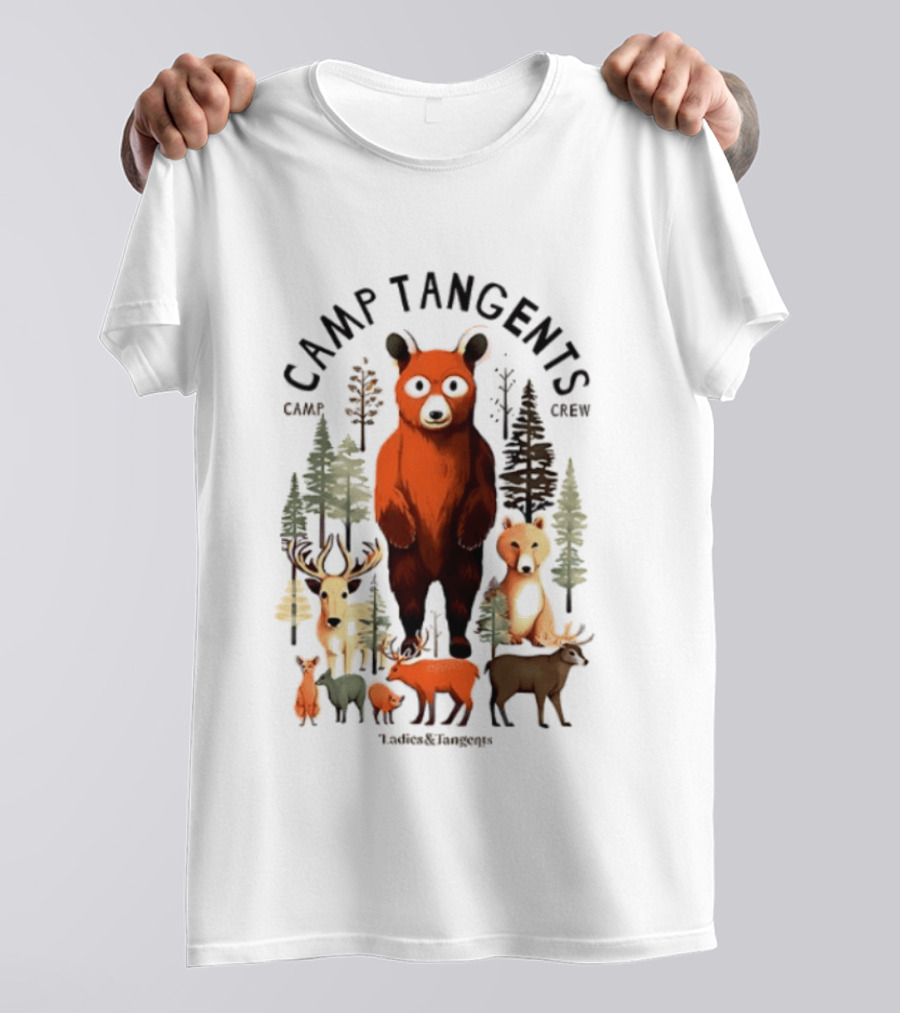 Camp Tangents Bear Crew Wildlife Forest Animals T-Shirt