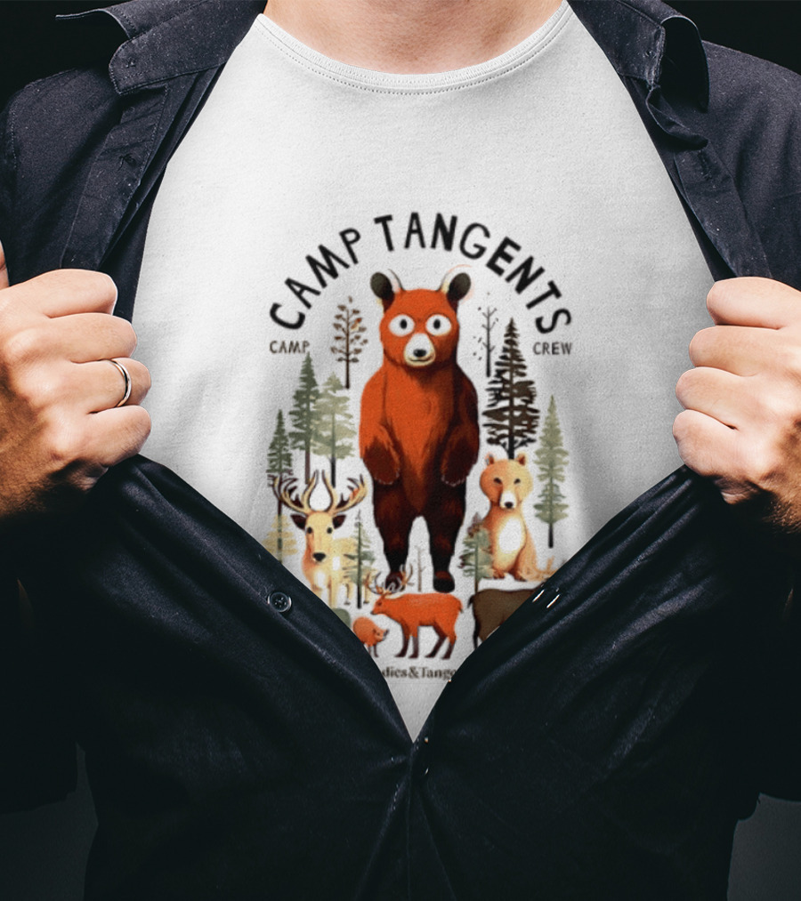 Camp Tangents Bear Crew Wildlife Forest Animals T-Shirt