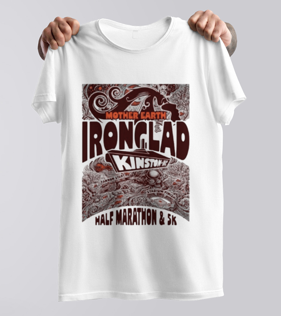 Mother Earth Ironclad Kinston Half Marathon 5K Cannon Start Stadium Finish T-Shirt
