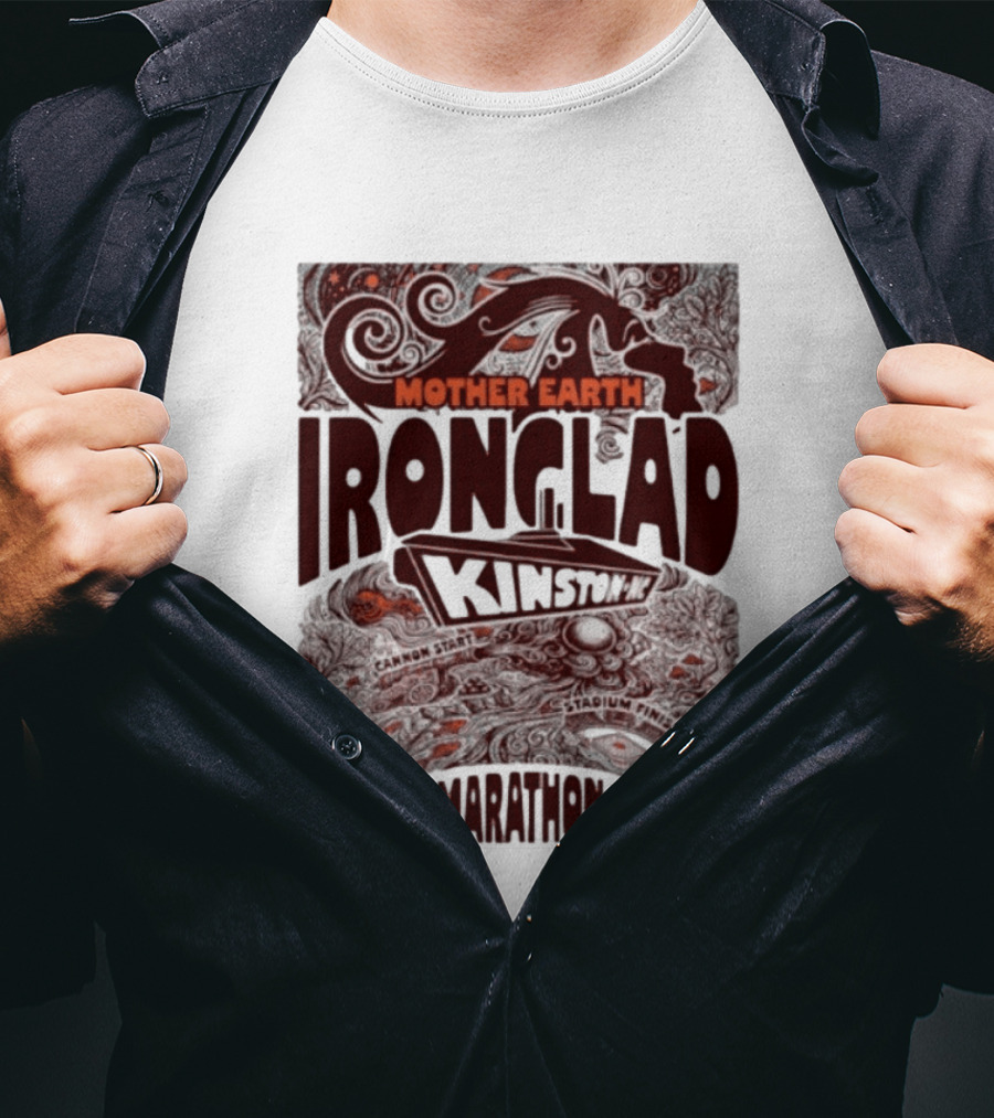 Mother Earth Ironclad Kinston Half Marathon 5K Cannon Start Stadium Finish T-Shirt