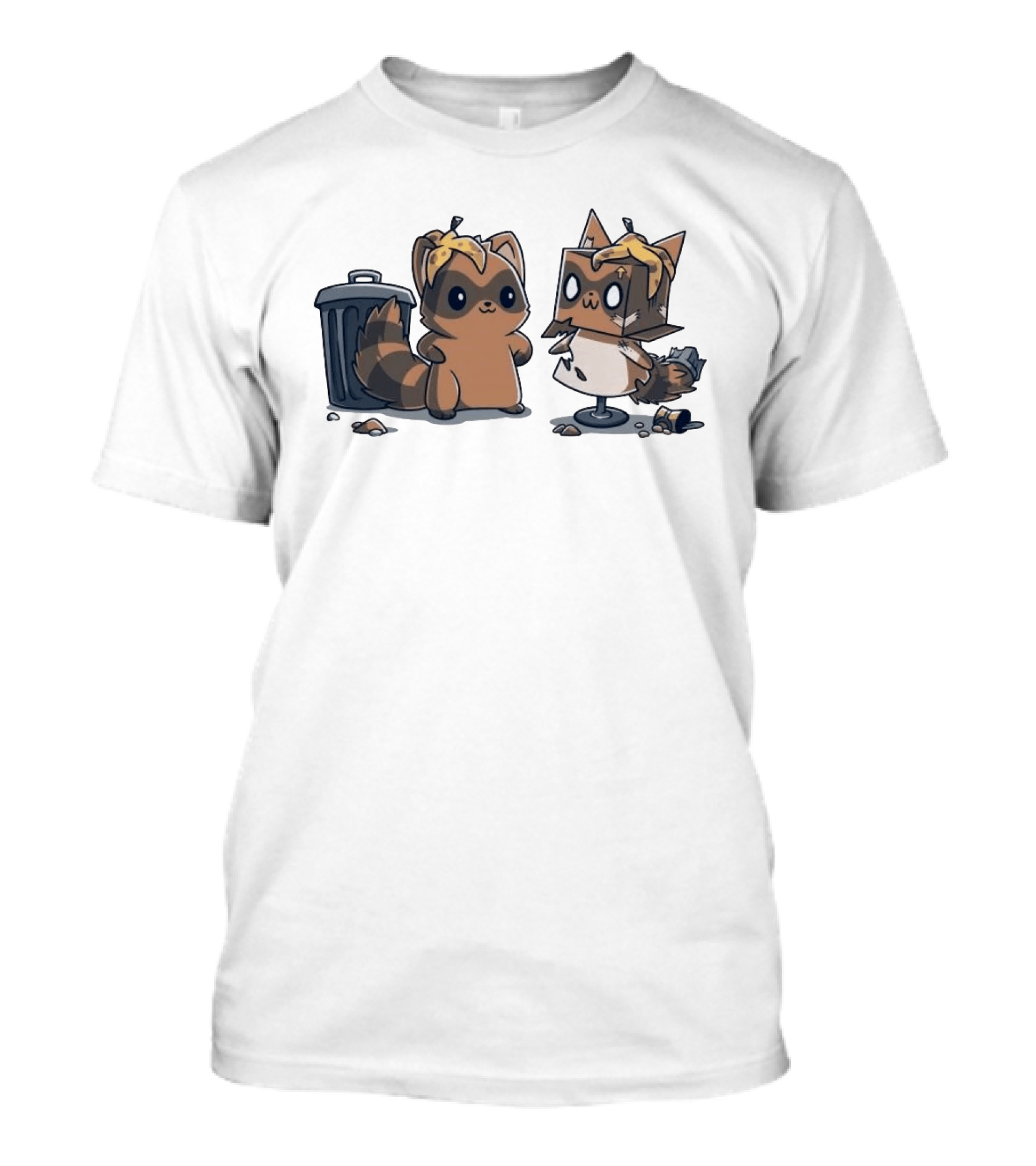 Get Crafty Raccoon Cardboard Box Costume With Trash Can Creativity T-Shirt