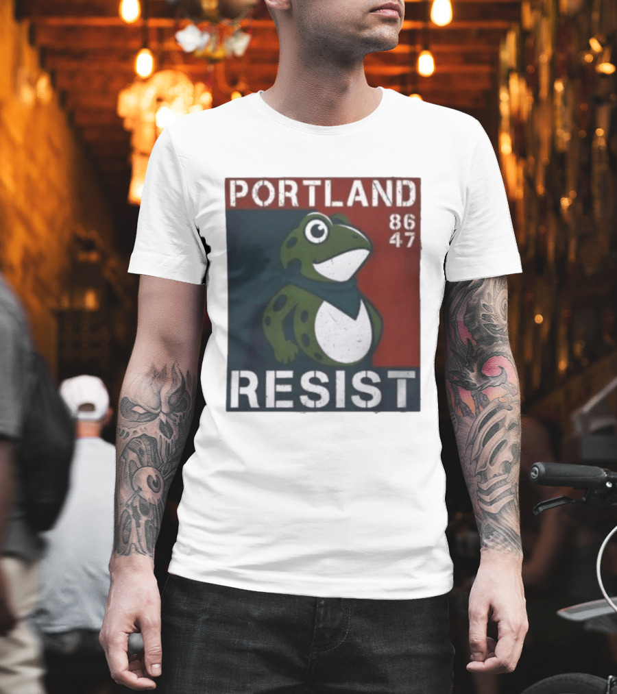 Portland Resist Frog 86 47 Protect The Frogs Trending Men T-Shirt