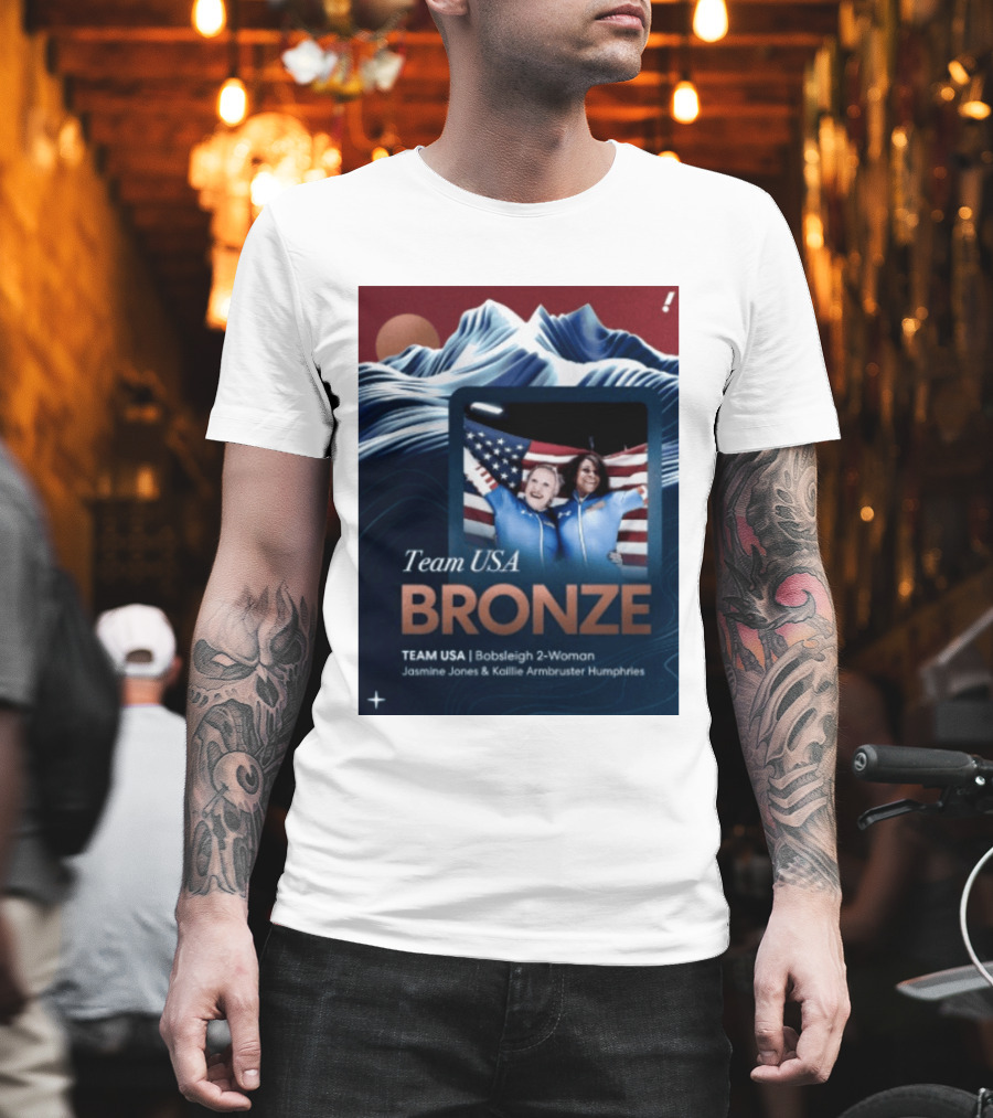 Team USA Bronze Bobsleigh 2 Woman Jasmine Jones Kaillie Armbruster Humphries T-Shirt