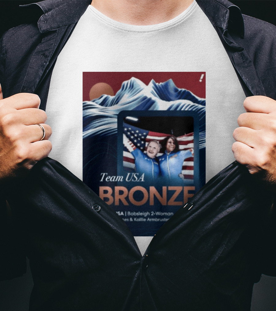 Team USA Bronze Bobsleigh 2 Woman Jasmine Jones Kaillie Armbruster Humphries T-Shirt