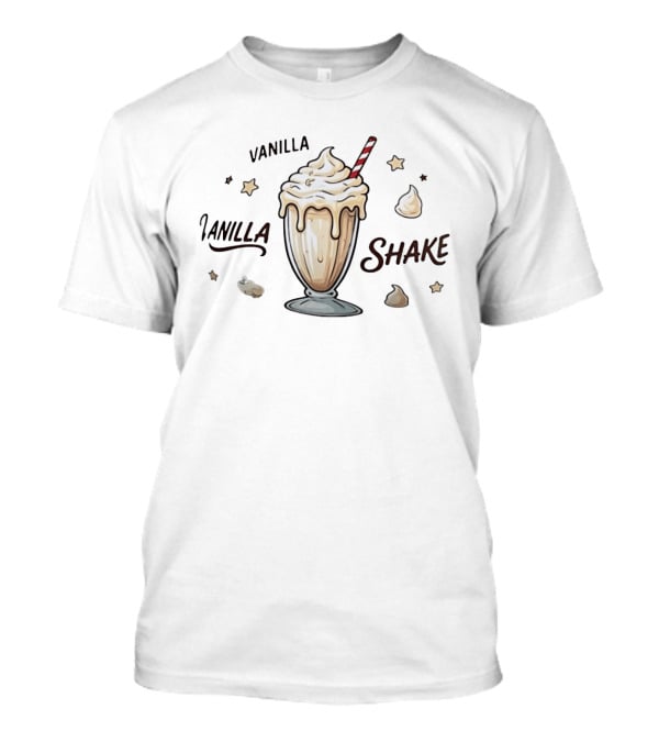Vanilla Shake Dessert Sweet Treat Milkshake Star Accents Whipped Cream Glass T-Shirt