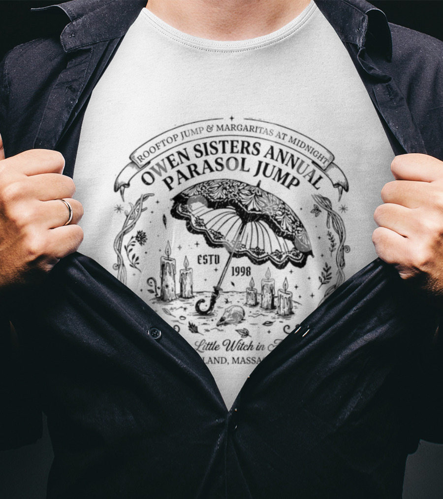 Owen Sisters Annual Parasol Jump Rooftop Margaritas At Midnight Martha's Vineyard Massachusetts T-Shirt