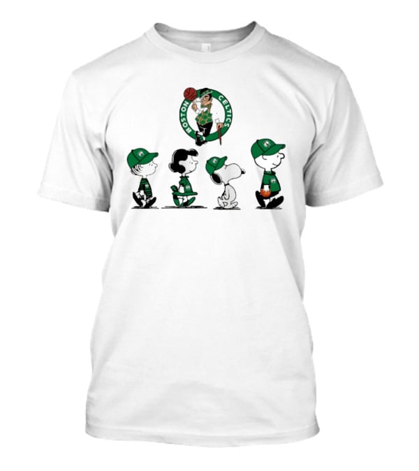 Peanuts Characters Boston Celtics Basketball Sports T-Shirt