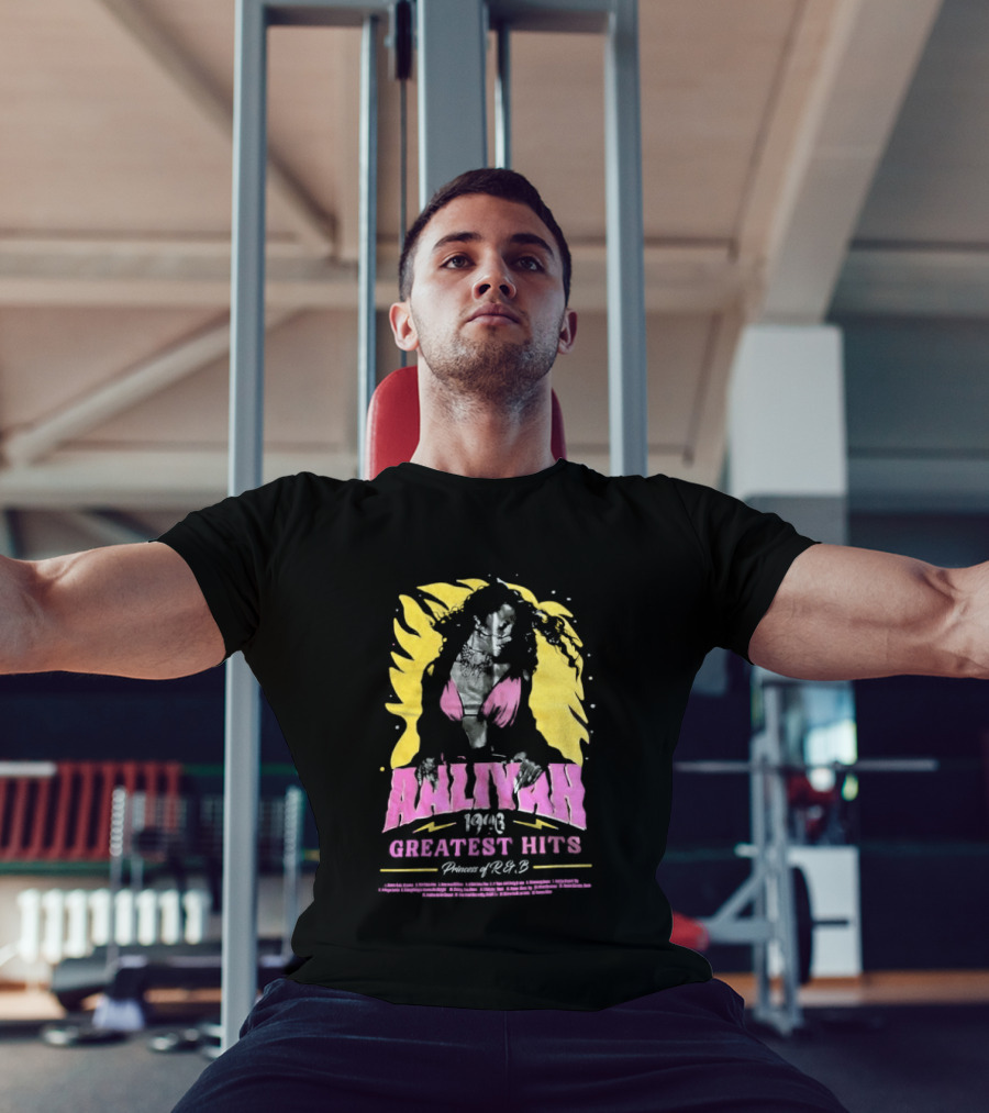Aaliyah 1996 Greatest Hits Yellow And Pink Fashion T-Shirt
