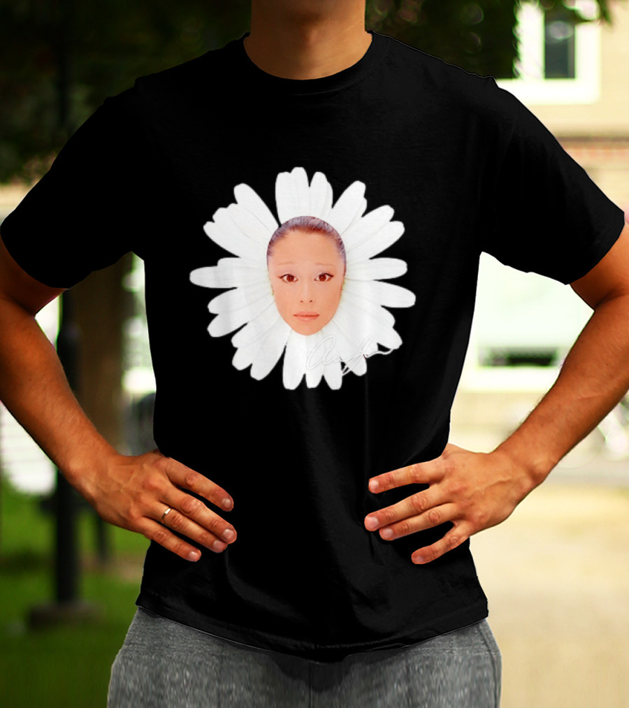 Ariana Grande Daisy Flower Face With Signature T-Shirt